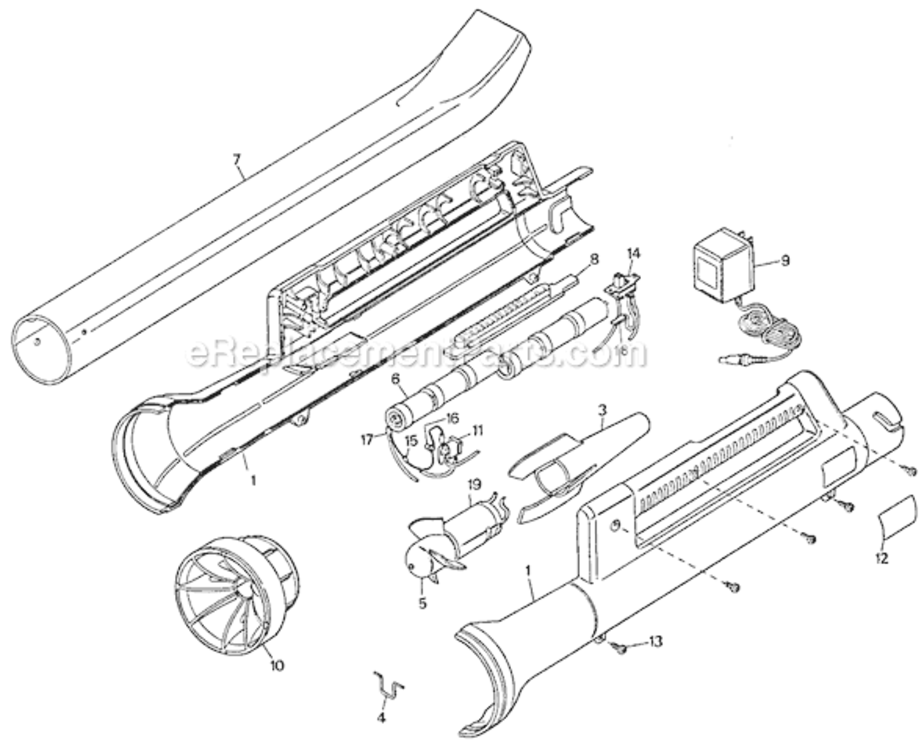 Page A Diagram and Parts List for 82460 Type 1 Black and Decker Leaf Blower / Vacuum